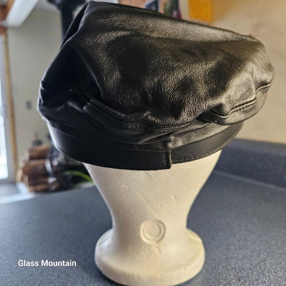 SOLD - Allure Vintage Genuine Muir Black Leather Chain & Studded Unisex Cap - Picture 5 of 10